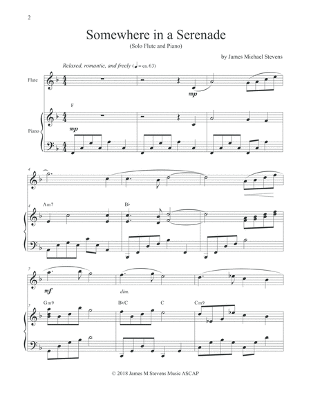 Somewhere In A Serenade Flute Piano Page 2