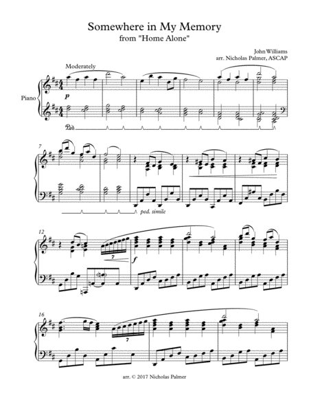 Somewhere In My Memory Advanced Piano Page 2