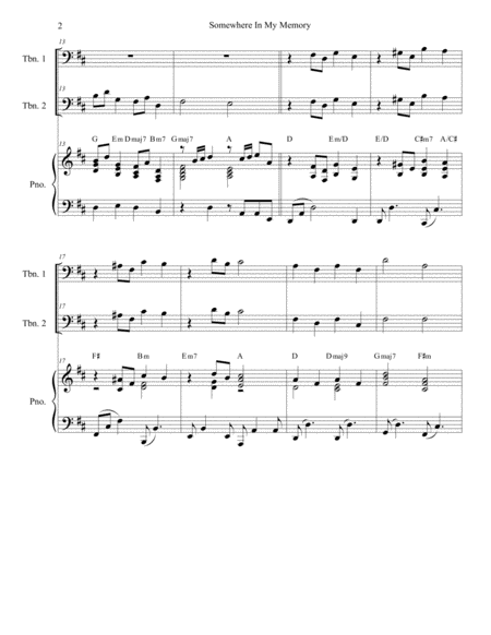 Somewhere In My Memory Trombone Duet Page 2