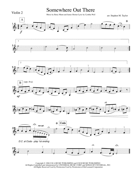 Somewhere Out There String Quartet Page 2