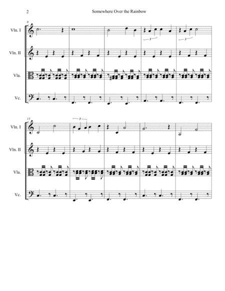 Somewhere Over The Rainbow For String Quartet Page 2