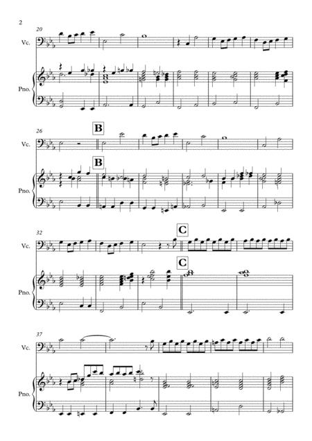 Somewhere Over The Rainbow Solo For Cello Piano In Eb Major Page 2