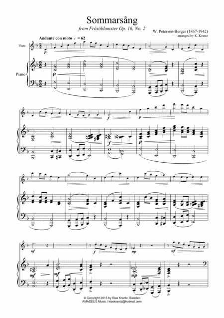 Sommarsng Summer Song For Flute And Piano Page 2