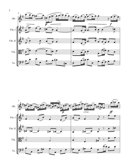 Sonata 1 Movement 1 In E Minor For Oboe And String Quartet Page 2