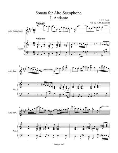 Sonata For Alto Saxophone In A Minor I Andante Page 2