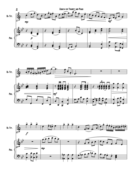 Sonata For Trumpet In B Flat And Piano Page 2