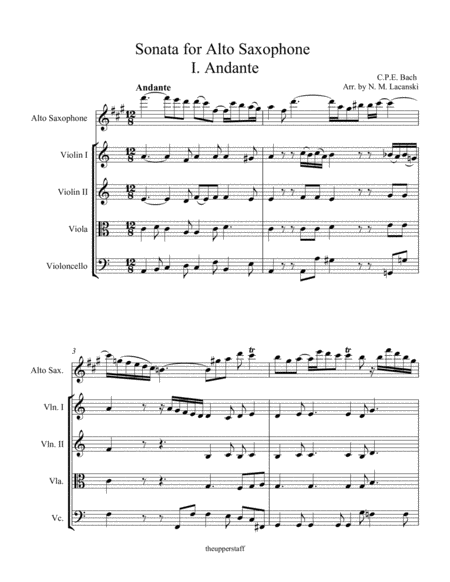 Sonata In A Minor For Alto And String Quartet I Andante Page 2