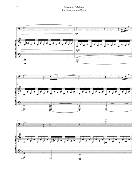 Sonata In A Minor For Bassoon And Piano Page 2