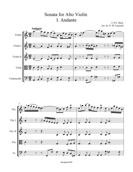 Sonata In A Minor For Violin And String Quartet I Andante Page 2