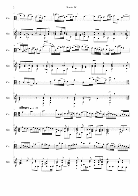 Sonata In C No Iv For Viola And Guitar Page 2