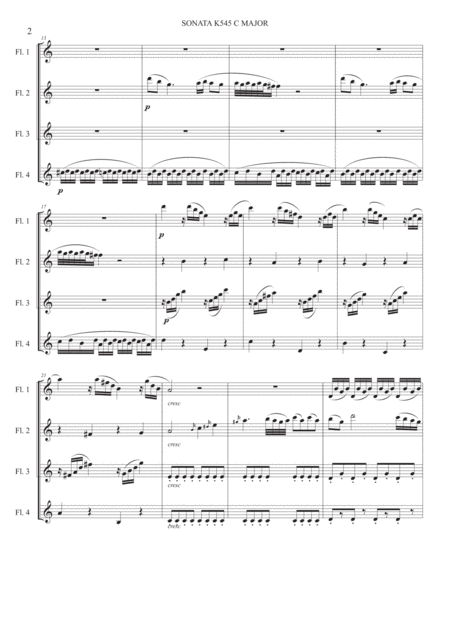 Sonata K545 Flute Quartet Page 2