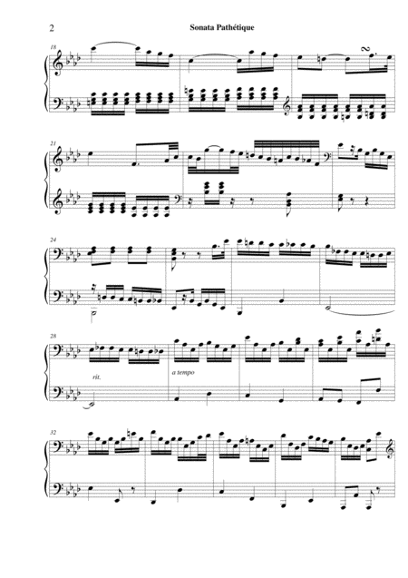 Sonata Pathtique Beethoven Adagio Pedal Harp Solo Page 2