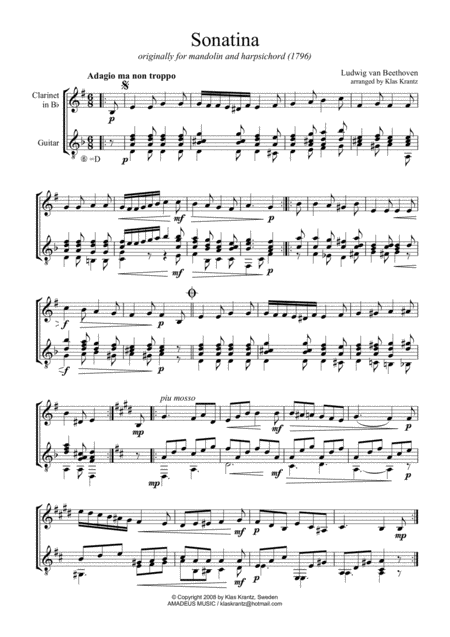 Sonatina In D Minor For Clarinet And Guitar Page 2