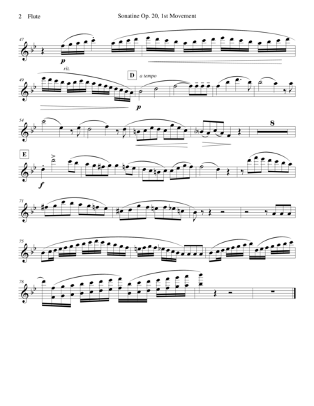 Sonatine By Kuhlau For Flute And Piano Page 2