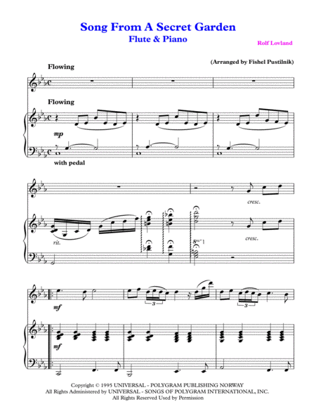 Song From A Secret Garden For Flute And Piano Jazz Pop Version Video Page 2