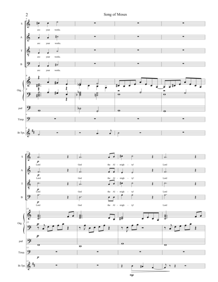 Song Of Moses Director Score And Instrument Parts Page 2