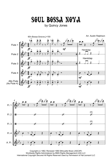 Soul Bossa Nova Flute Quartet Or Quintet Page 2