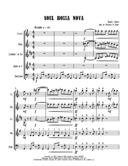 Soul Bossa Nova For Woodwind Quintet Page 2