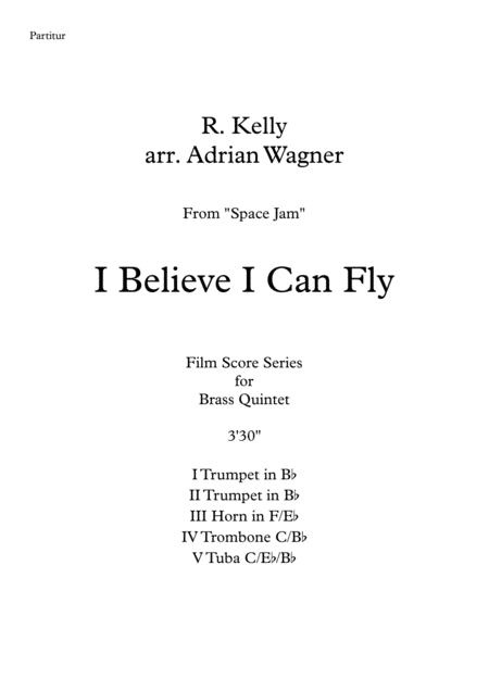 Space Jam I Believe I Can Fly Brass Quintet Arr Adrian Wagner Page 2