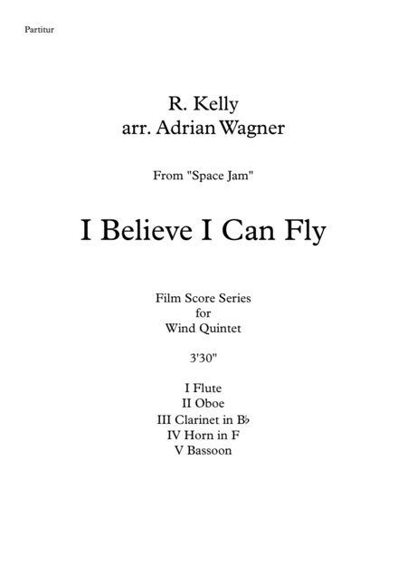 Space Jam I Believe I Can Fly Wind Quintet Arr Adrian Wagner Page 2