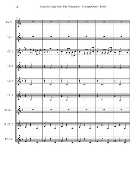 Spanish Dance From The Nutcracker For Clarinet Choir Page 2