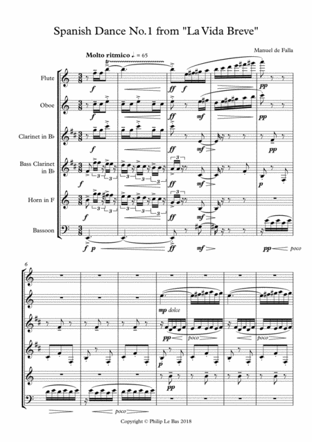 Spanish Dance No 1 Arranged For Wind Sextet Page 2