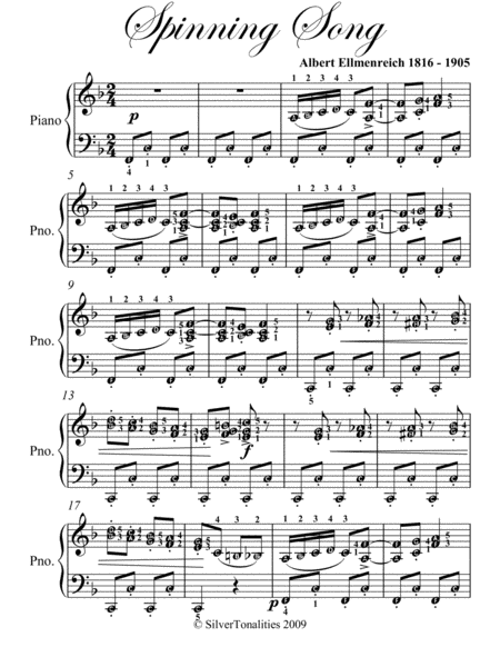 Spinning Song Elementary Piano Sheet Music Page 2