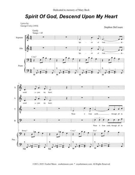 Spirit Of God Descend Upon My Heart For Satb Page 2