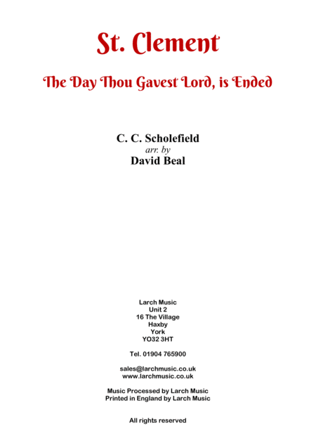 St Clement The Day Thou Gavest Lord Is Ended Brass Band Page 2