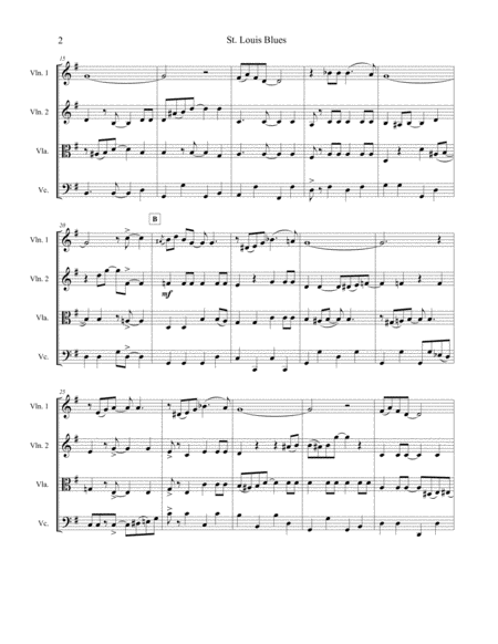 St Louis Blues Arranged For String Quartet Page 2