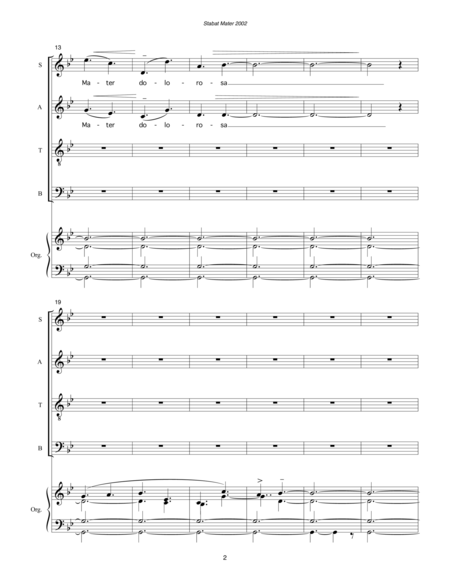 Stabat Mater 2002 For Satb Chorus And Organ Page 2