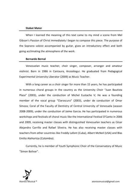 Stabat Mater Soprano Soloist Guitar And Satb With Divisi A Capella Page 2