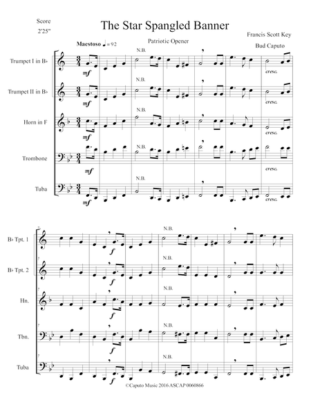 Star Spangled Banner And Trio From National Emblem March Brass Quintet Page 2