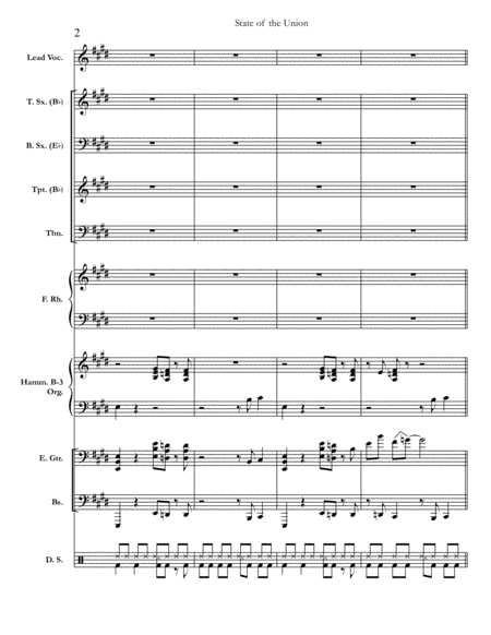State Of The Union Chicago Full Score Set Of Parts Page 2