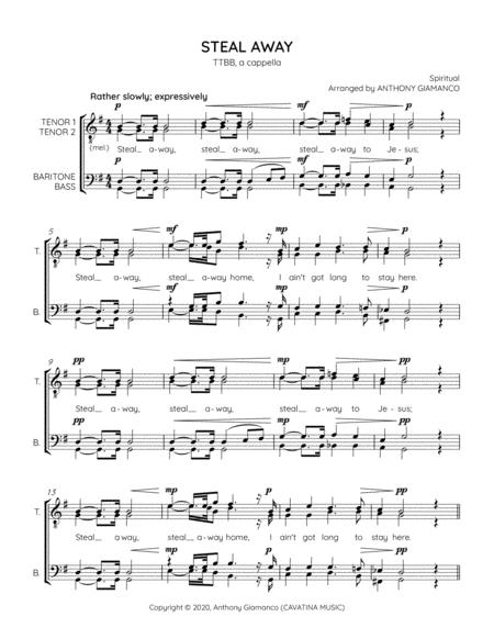 Steal Away Ttbb A Cappella Page 2