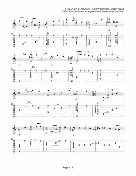 Stella By Starlight Dadgad Fingerstyle Guitar Page 2