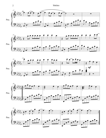 Stitches Piano Solo Page 2
