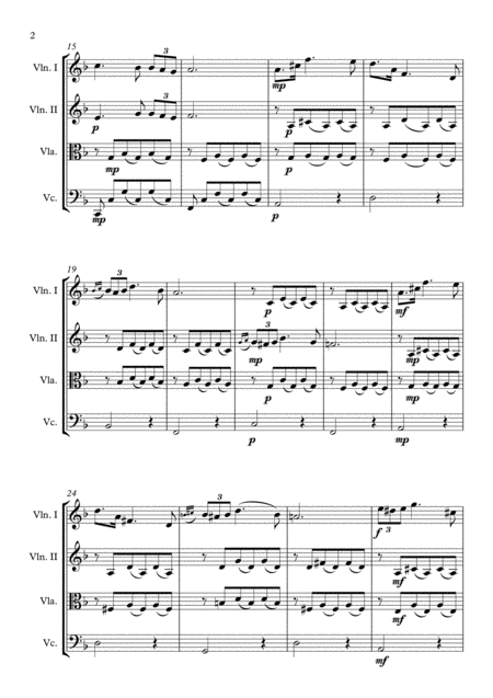 Stndchen F Schubert For String Quartet Full Score And Parts Page 2