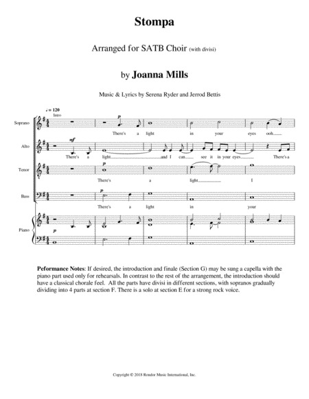 Stompa As Performed By Serena Ryder For Satb Choir Page 2