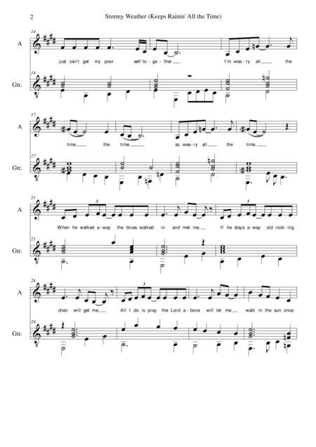 Stormy Weather For Alto Voice And Guitar Page 2