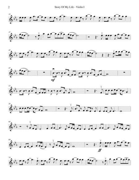 Story Of My Life String Quartet Page 2