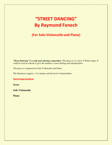 Street Dancing For Solo Violoncello And Piano Page 2