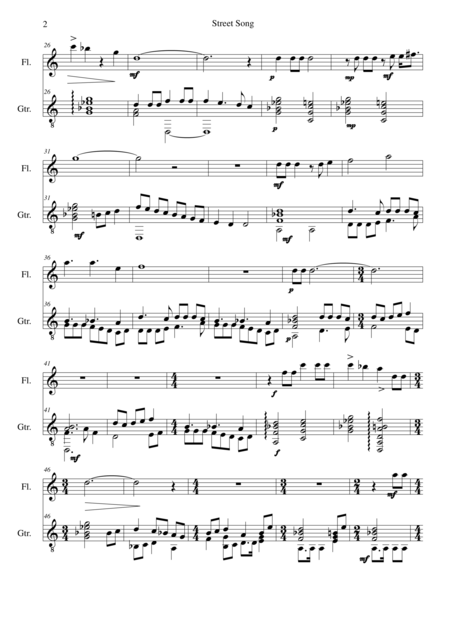 Street Song For Flute And Guitar Page 2