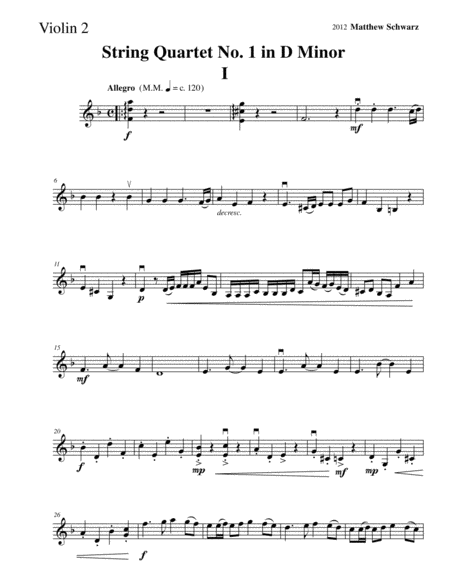 String Quartet 1 In D Minor Second Violin Page 2