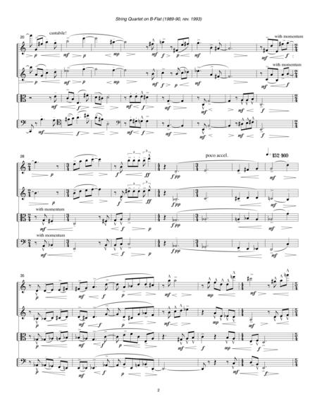 String Quartet On B Flat 1989 90 Rev 1993 Page 2