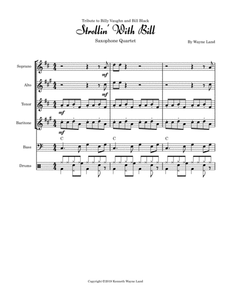 Strollin With Bill Saxophone Quartet Page 2