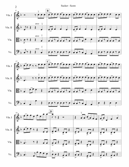 Sucker For String Quartet Page 2