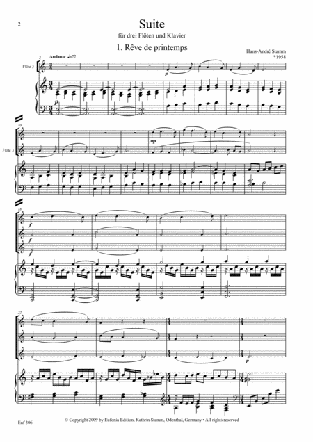 Suite For 3 Flutes Piano Page 2