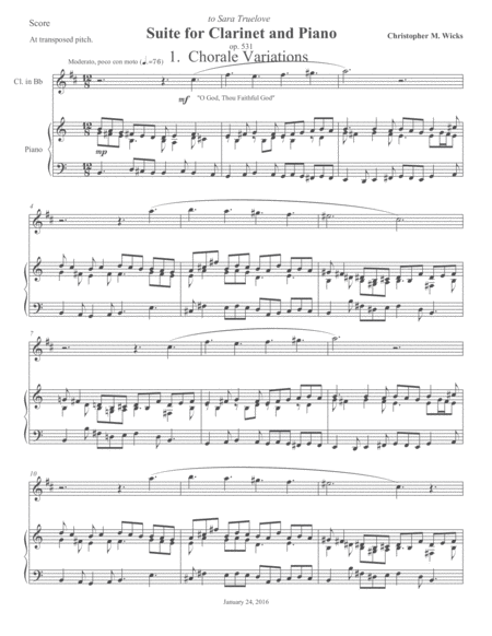 Suite For Clarinet And Piano Page 2