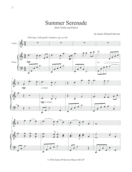 Summer Serenade Solo Violin Piano Page 2